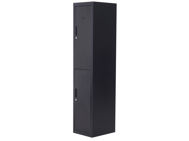  Armoire à casiers à 4 niveaux, casier vestiaire métallique avec 2 portes verrouillables à 2 clés, noir, 38x46x180cm  - Conforama B