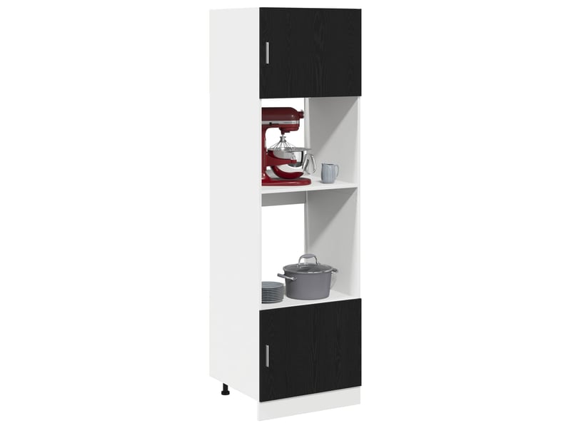  Meuble de rangement cuisine, armoire suspendue chêne noir 60x57x207cm bois d'ingénierie  - Conforama C