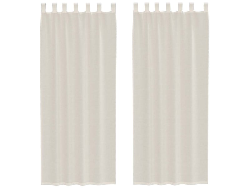  Lot de 2 rideaux en voile, voilages avec passants crème cf44444  - Conforama A