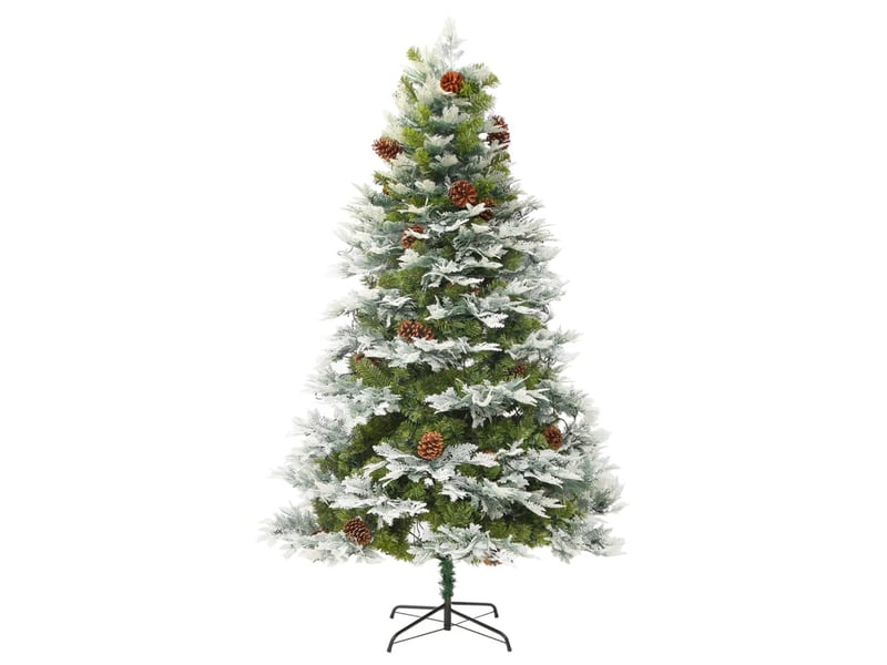  Sapin de noël, arbre de noël pré-éclairé et pommes de pin vert 195cm pvc et pe  - Conforama E