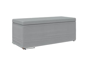 Tabouret bas, ottoman gris clair 101x41x40 cm tissu et bois stratifié