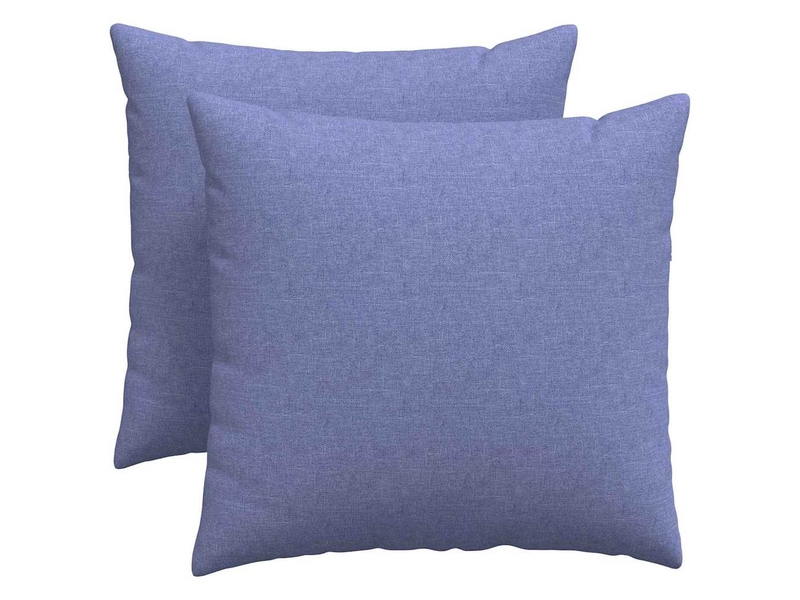 Lot de 2 coussins de canapé, coussins décoratifs tissu bleu denim 50 x 50 cm cf58788 - Conforama A