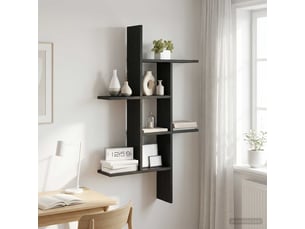 Étagère murale, étagère suspendue chêne noir 61 x 15 x 102 cm bois d'ingénierie cf42165