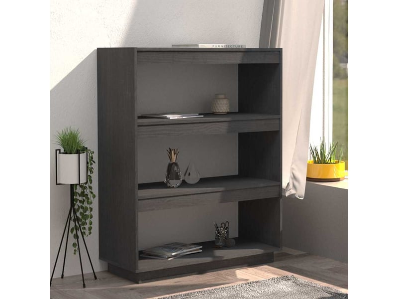  Bibliothèque, séparateur de pièce gris 80x35x103 cm pin massif  - Conforama C