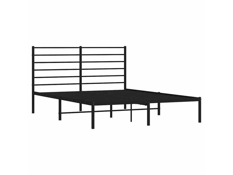 Lit double- lit adulte - cadre de lit métal sans matelas avec tête de lit noir 120x190cm - Conforama B