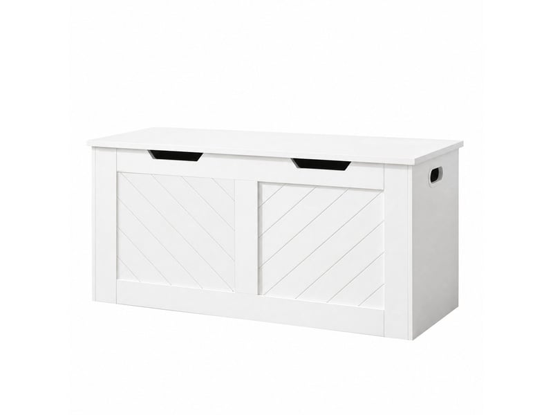 Banc de rangement blanc au style minimaliste, banc de rangement multifonction, pour entrée - Conforama A