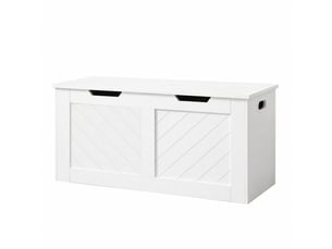 Banc de rangement blanc au style minimaliste, banc de rangement multifonction, pour entrée