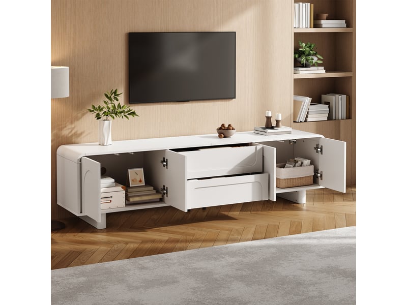  Lit enfant 90 x 200 cm avec lit gigogne 90 x 190 cm, maison avec bloc de tiroirs 4 niveaux à droite, escalier latéral blanc et bois naturel  - Conforama D