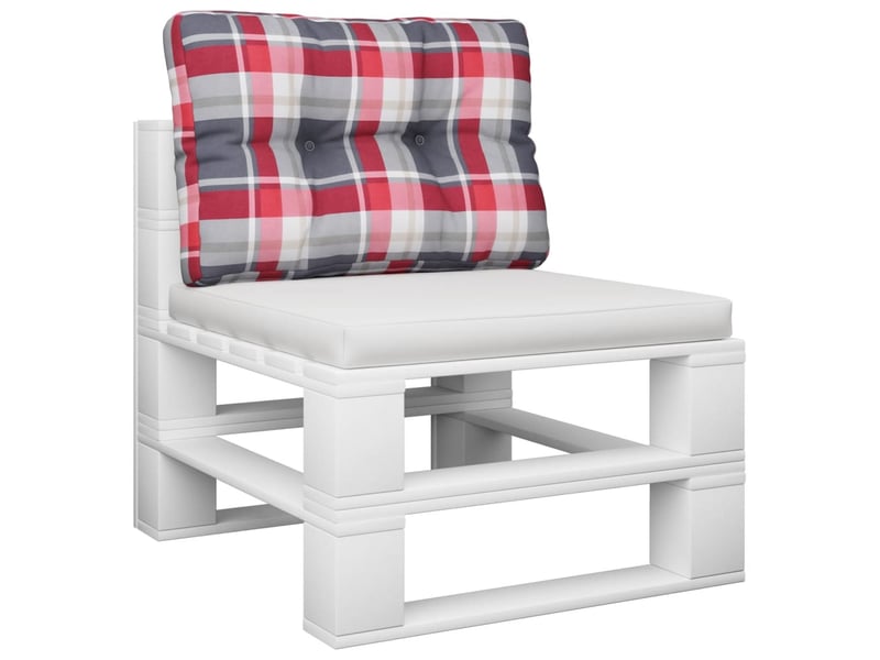  Coussin de palette, coussin de chaise, coussin de canapé motif à carreaux rouge 50x40x12 cm tissu cf55375  - Conforama C
