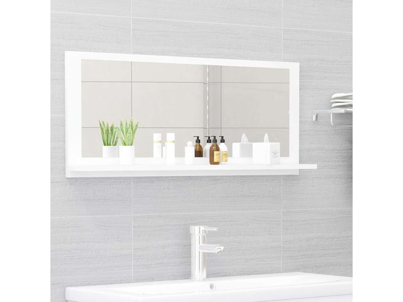  Miroir de salle de bain, miroir de toilette blanc 90x10,5x37 cm aggloméré cf62535  - Conforama B