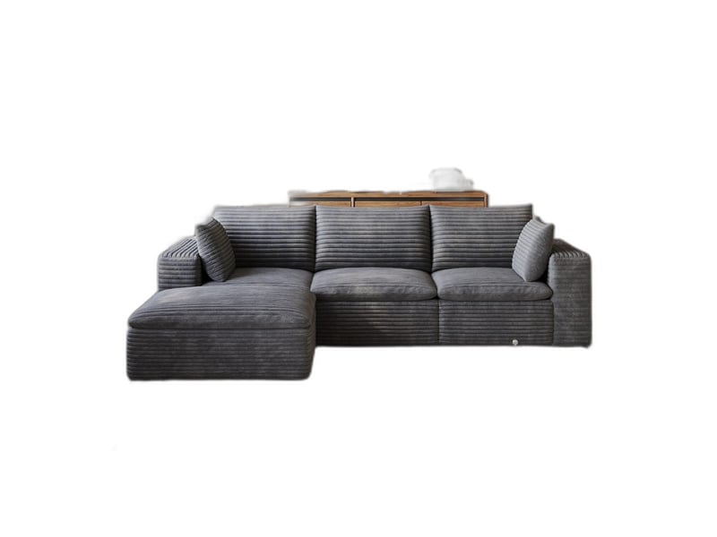  Canapé nuage en velours côtelé gris, 260 cm, double couche, revêtement amovible, sans montage Y150-3SEATER-1O-DUNKEL - Conforama A