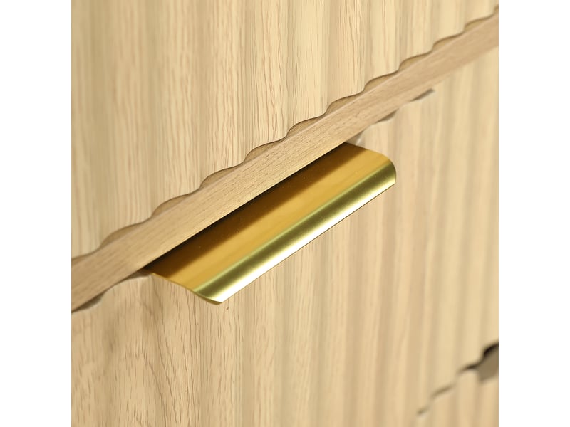 Meuble salle de bain 61 cm bois naturel avec vasque céramique, porte coulissante et 3 tiroirs sur pied - Conforama R