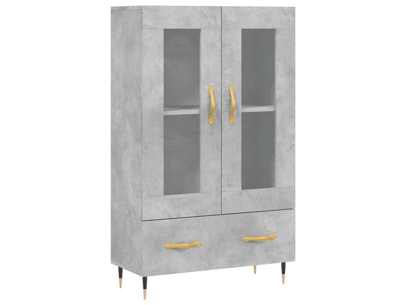  Buffet haut - bahut - meuble de rangement gris béton 69,5x31x115 cm bois d'ingénierie  - Conforama A