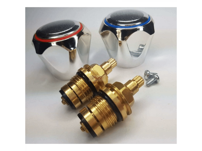 Robinet de remplacement standard chaud et froid 2 cm tête chromée rouge et bleu - Conforama E