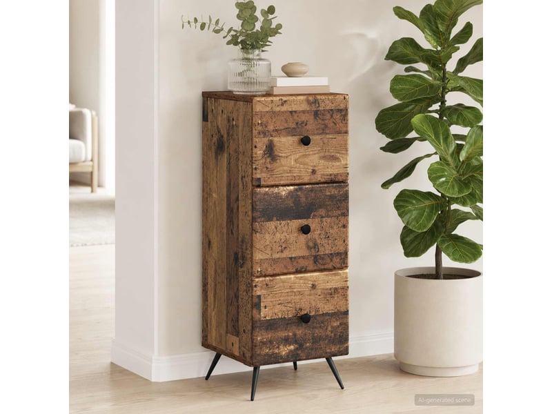 Armoire de rangement bureau, armoire à tiroirs bois ancien 33 x 34,5 x 90 cm shl9690 - Conforama D