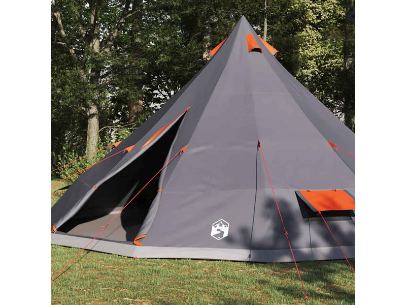  Tente tipi, tente de camping avec toit gris et orange 560x560x300 cm taffetas  - Conforama C