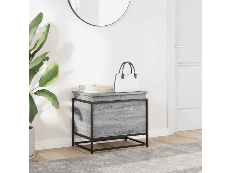  Boîte de rangement avec couvercle sonoma gris bois d'ingénierie shl8345  - Conforama C