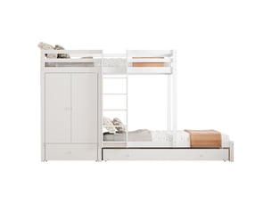 Lit superposé 90x200 cm <strong>MERAX</strong> <strong>lit enfant blanc</strong> coloris blanc
