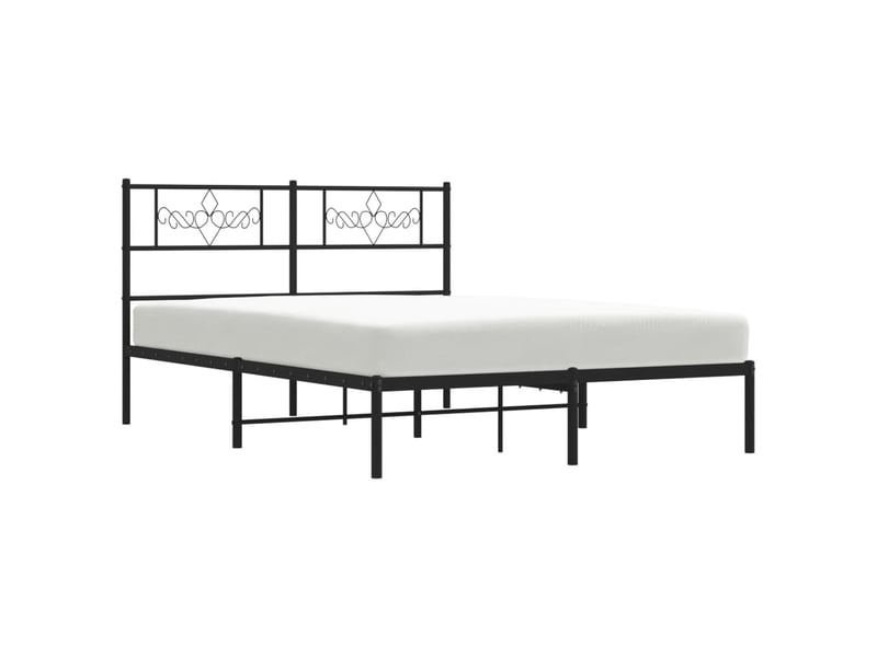  Lit double- lit adulte -  cadre de lit métal sans matelas avec tête de lit noir 140x190cm  - Conforama C