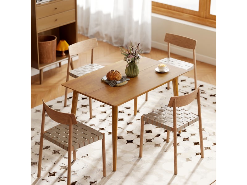  Table de salle à manger design dim. 120l x 75l x 76h cm grand plateau 4-6 personnes en bois  - Conforama D