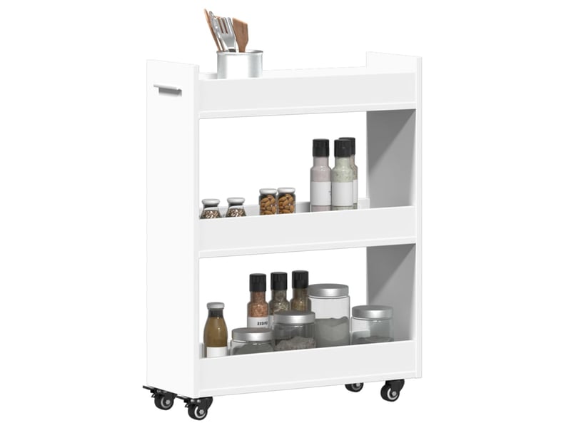  Armoire de rangement, armoire avec roues blanc 60x22x79 cm bois d'ingénierie  - Conforama D