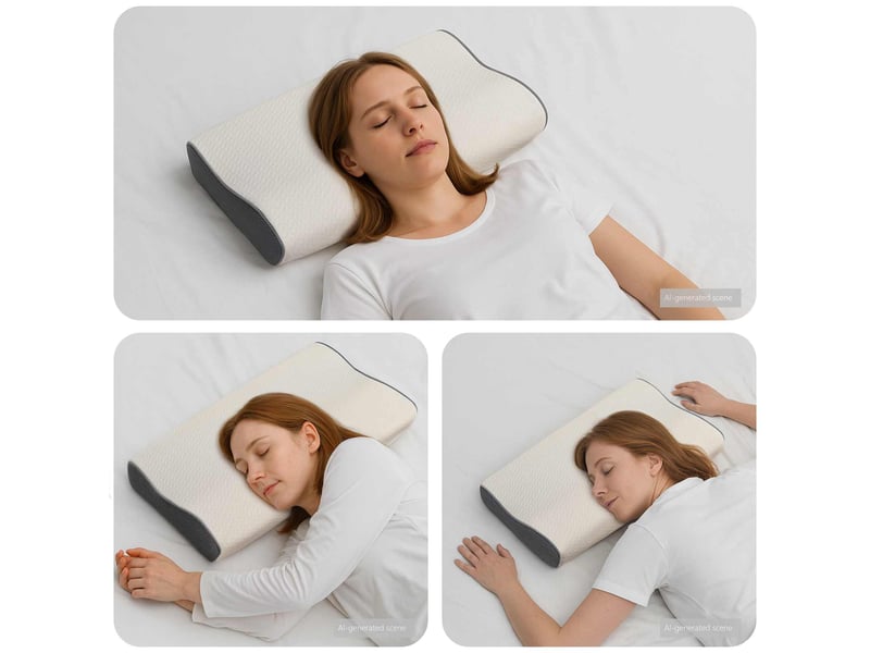  Oreiller, coussin cervical blanc mousse à mémoire de forme cf51352  - Conforama B