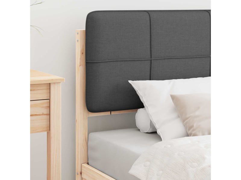  Lit simple- lit adulte -  cadre de lit avec tête de lit rembourrée gris foncé 90 x 200 cm  - Conforama B
