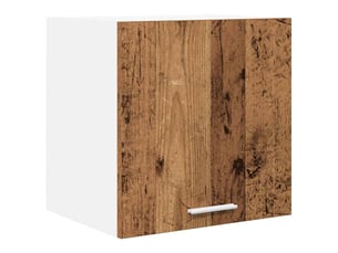 Meuble de rangement cuisine, armoire suspendue bois ancien et blanc 40x31x40cm