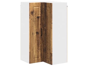Meuble mural de cuisine, armoire d'angle cuisine porto bois ancien 57x57x100cm