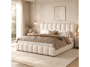 Lit coffre 160x200 cm <strong>KORFEE</strong>  <strong></strong> coloris beige
