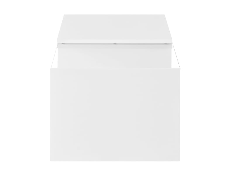  Table basse 100x50x38 cm en panneau de particules et verre avec led et rangements ouverts blanche chicfurn  - Conforama E