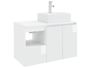 Ensemble de mobilier de salle de bain 2 pc blanc brillant cf64002