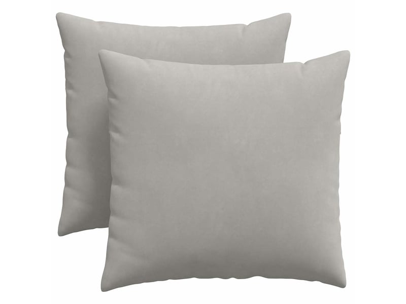 Lot de 2 coussins de canapé, coussins décoratifs tissu gris clair 45 x 45 cm cf58838 - Conforama A