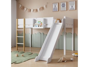 Lit mezzanine 90x200 cm <strong>NAHILIMI</strong> <strong></strong> coloris blanc