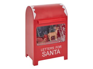 Boîte aux lettres de noël lumineuse 4 led blanc froid h. 23 cm à piles