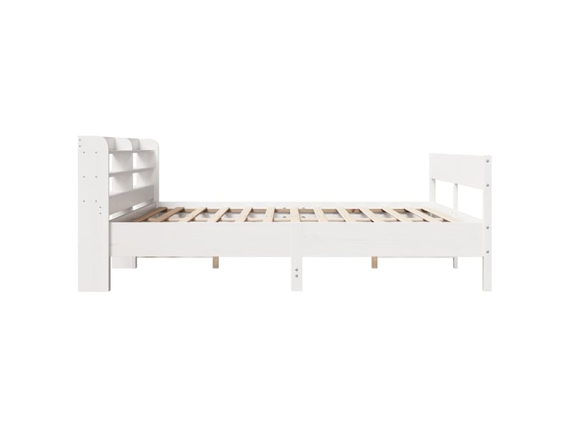 Lit double- lit adulte - cadre de lit sans matelas blanc 180x200 cm bois massif de pin - Conforama D