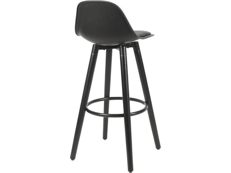 Lot de 4 tabourets de bar en métal et plastique noir 39,5 x 44 x 91 cm 62971 - Conforama D