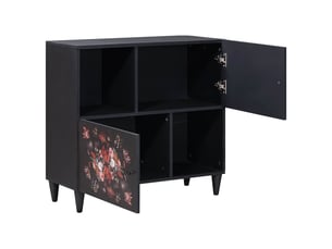 Armoire de rangement moderne rectangulaire 80 x 33,5 x 75 cm avec poignées en laiton style floral en bois multicolore 02_0057867