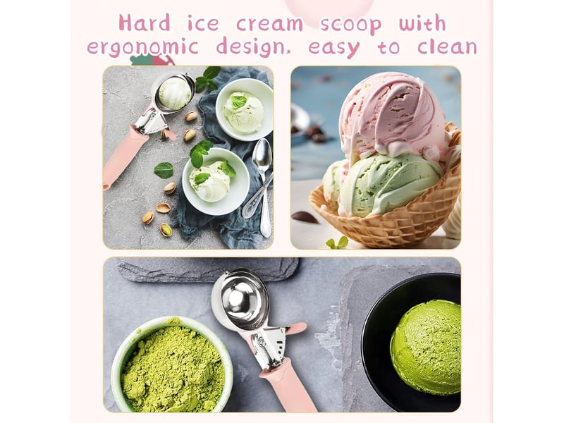 Cuillère à glace professionnelle,1 pièce,cuillère à glace en acier inoxydable,cuillère à glace avec déclencheur,idéal pour la crème glacée  - Conforama E
