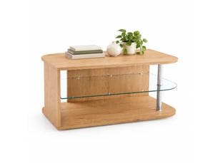 Table basse rectangulaire coloris naturel KOVIEA - 60 cmx100 cm