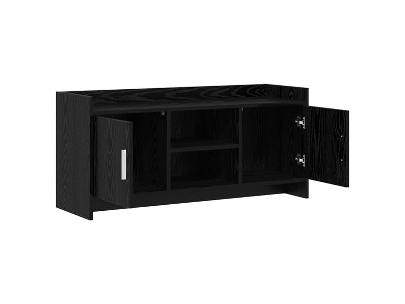  Meuble tv - banc tv - meuble de rangement 102 x 33 x 47 cm chêne noir bois d'ingénierie  - Conforama D