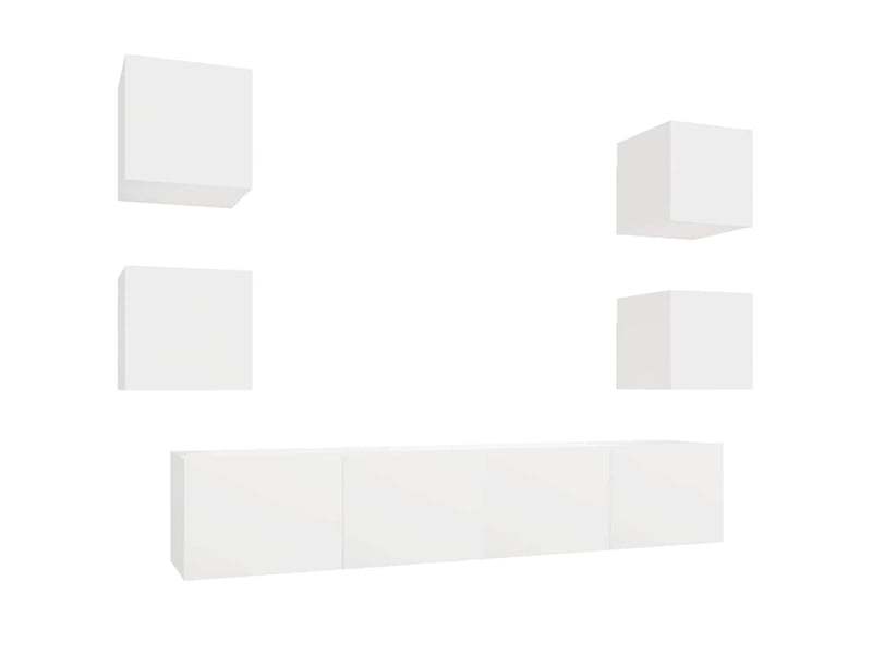  Ensemble de meubles tv 6 pcs blanc bois d'ingénierie shl99998  - Conforama A