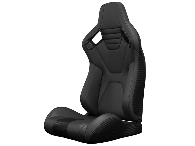  Siège baquet racing universel noir pvc effet carbone inclinable côté droit  - Conforama B