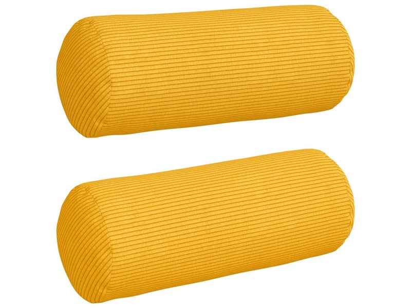 Lot de 2 coussins d'accent, coussins décoratifs, coussins lombaires jaune clair ø 15 x 40 cm cf56739 - Conforama A