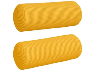 Lot de 2 coussins d'accent, coussins décoratifs, coussins lombaires jaune clair ø 15 x 40 cm cf56739