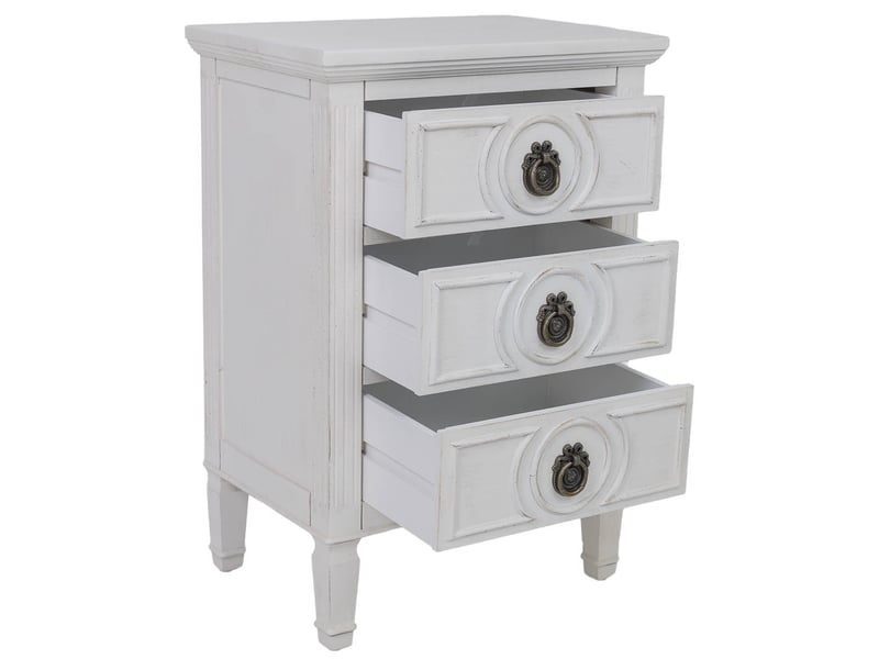  Table de chevet en bois blanc 46x32,5x67 cm h  - Conforama E