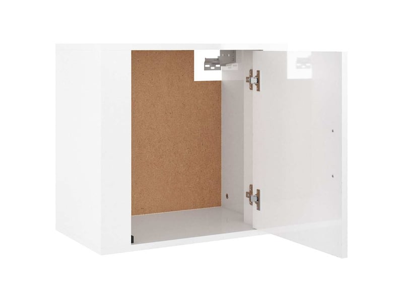  Table de chevet - cabinet de chevet - table de nuit murale blanc brillant 50x30x47 cm  - Conforama E