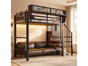 Lit mezzanine 90x200 cm <strong>MODENVIE</strong>  <strong></strong> coloris noir