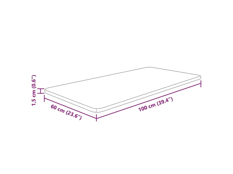  Comptoir de salle de bain, plan de travail marron foncé 100x60x1,5cm bois traité cf65839  - Conforama D