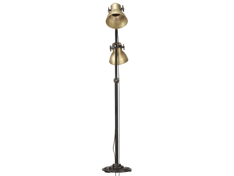  Lampadaire avec 2 abat-jour laiton e27 fonte  - Conforama D